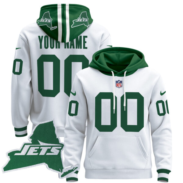New York Jets Home 2024 Custom Pullover Hoodie - All Stitched - Image 2