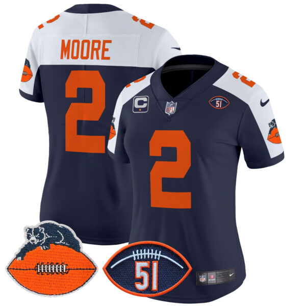Women's Chicago Bears Dick Butkus Patch Throwback Vapor Limited Jersey - All Stitched - Image 5