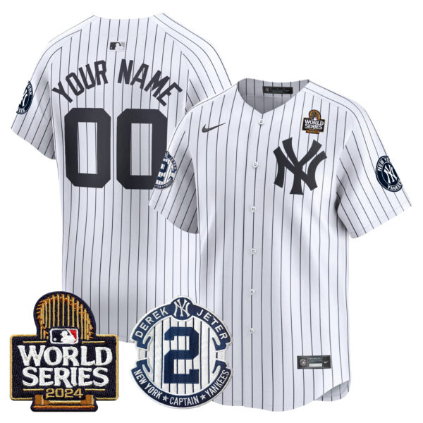 Yankees Derek Jeter Patch 2024 World Series Vapor Premier Limited Custom Jersey - All Stitched - Image 3