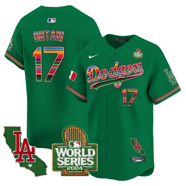 Men's Dodgers Mexico 2024 World Series Vapor Premier Limited Jersey V2 - All Stitched - Image 38