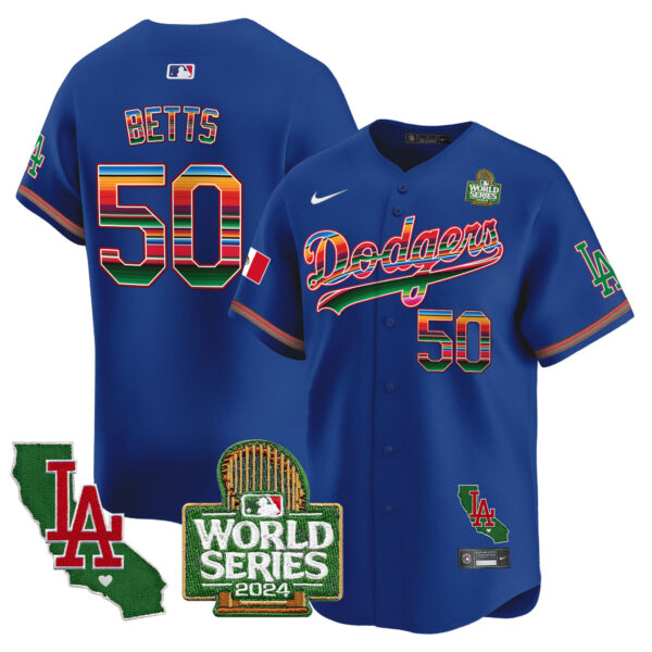 Men's Dodgers Mexico 2024 World Series Vapor Premier Limited Jersey V2 - All Stitched - Image 13