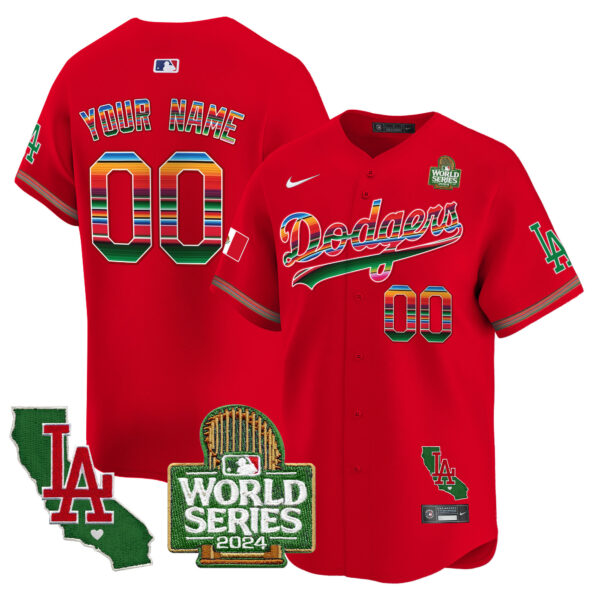 Dodgers Mexico 2024 World Series Vapor Premier Limited Custom Jersey V2 - All Stitched - Image 6