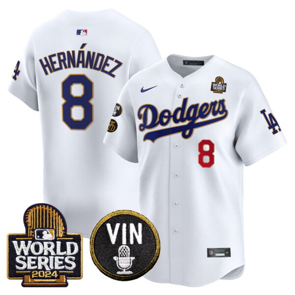 Men's Dodgers 2024 World Series Gold Trim Vapor Premier Limited Jersey V2 - All Stitched - Image 27