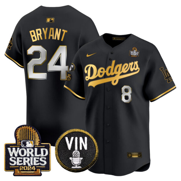 Men's Dodgers 2024 World Series Gold Trim Vapor Premier Limited Jersey V2 - All Stitched - Image 5