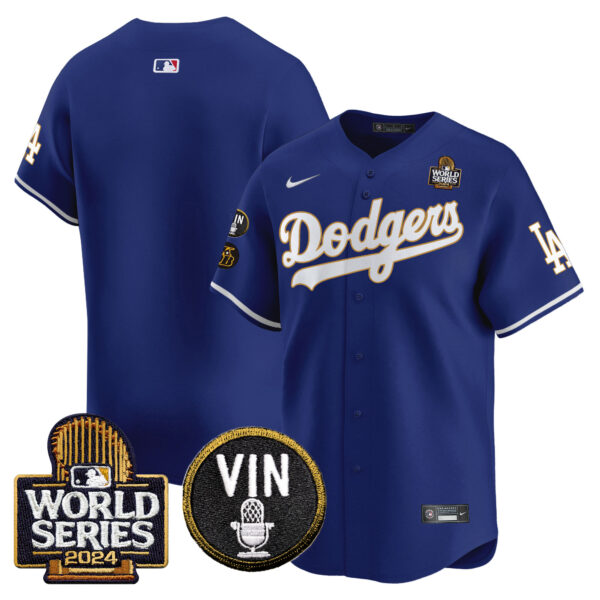 Men's Dodgers 2024 World Series Gold Trim Vapor Premier Limited Jersey V2 - All Stitched - Image 40