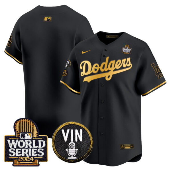 Men's Dodgers 2024 World Series Gold Trim Vapor Premier Limited Jersey V2 - All Stitched - Image 10