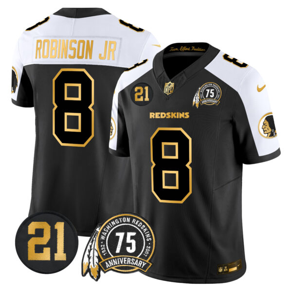 Men's Washington Redskins 75th & Sean Taylor Patch Gold Vapor Limited Jersey - All Stitched - Image 4