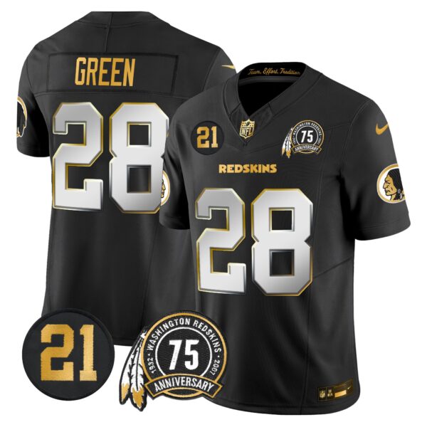Men's Washington Redskins 75th & Sean Taylor Patch Gold Vapor Limited Jersey - All Stitched - Image 31