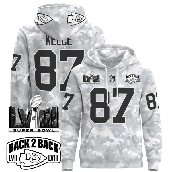 Kansas City Chiefs 2024 Salute to Service Pullover Hoodie - All Stitched - Image 2