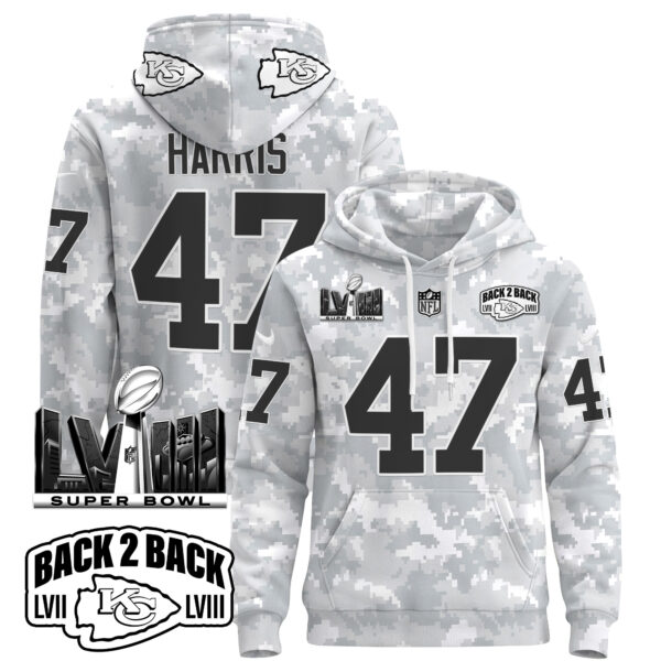 Kansas City Chiefs 2024 Salute to Service Pullover Hoodie - All Stitched - Image 10