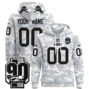 Detroit Lions 2024 Salute to Service Custom Pullover Hoodie - All Stitched