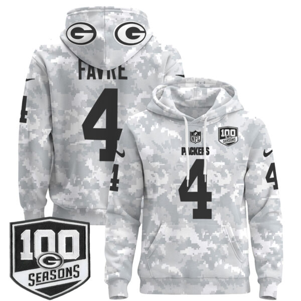 Green Bay Packers Throwback 2024 Salute to Service Pullover Hoodie - All Stitched - Image 6