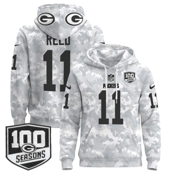 Green Bay Packers Throwback 2024 Salute to Service Pullover Hoodie - All Stitched - Image 4