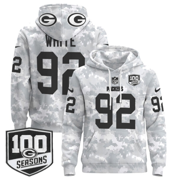 Green Bay Packers Throwback 2024 Salute to Service Pullover Hoodie - All Stitched - Image 7