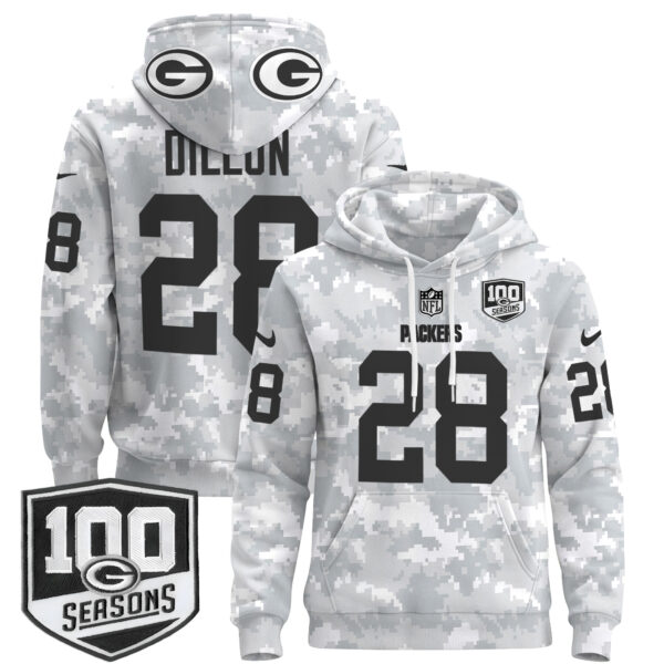 Green Bay Packers Throwback 2024 Salute to Service Pullover Hoodie - All Stitched - Image 3