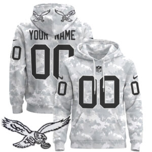 Philadelphia Eagles 2024 Salute to Service Custom Pullover Hoodie - All Stitched