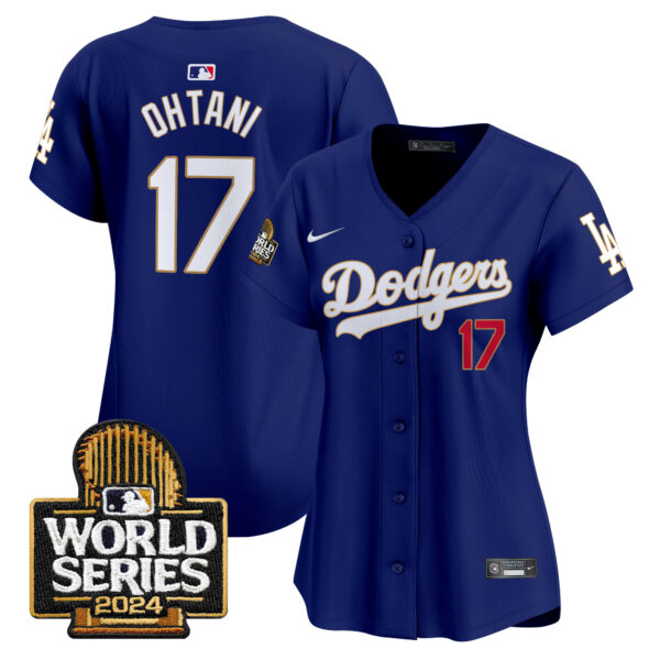 Women's Dodgers 2024 World Series Gold Trim Vapor Premier Limited Jersey - All Stitched - Image 32
