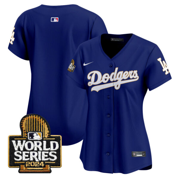 Women's Dodgers 2024 World Series Gold Trim Vapor Premier Limited Jersey - All Stitched - Image 40