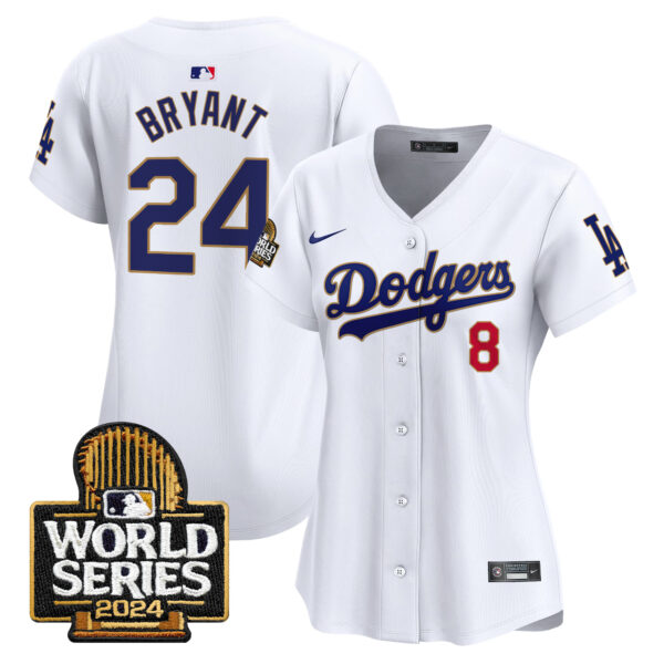 Women's Dodgers 2024 World Series Gold Trim Vapor Premier Limited Jersey - All Stitched - Image 25