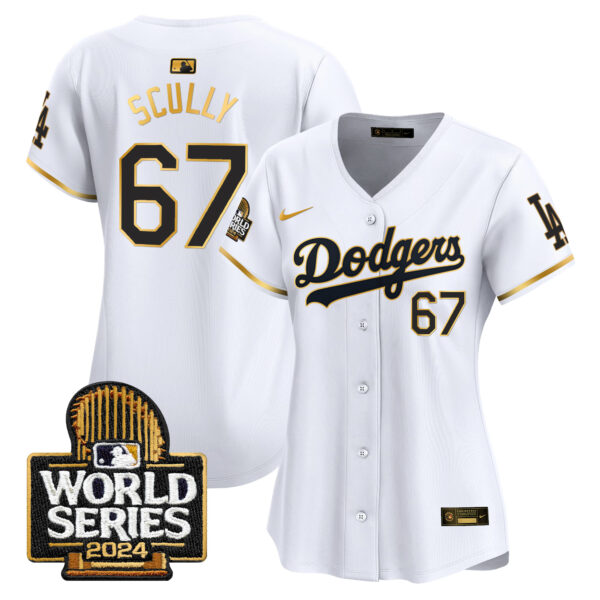 Women's Dodgers 2024 World Series Gold Trim Vapor Premier Limited Jersey - All Stitched - Image 16