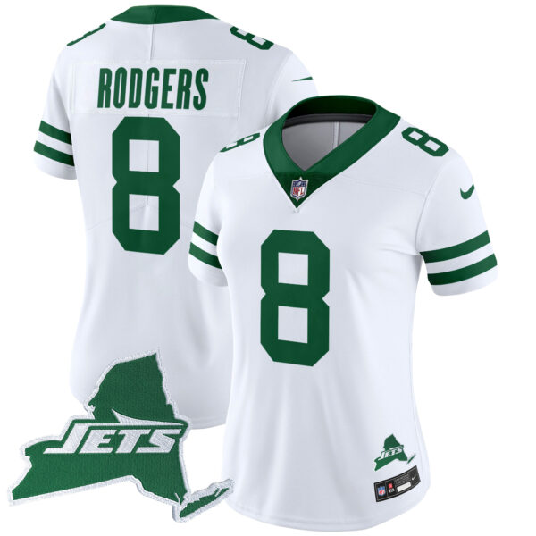Women's New York Jets Home Patch Vapor Legacy Limited Jersey - All Stitched - Image 29
