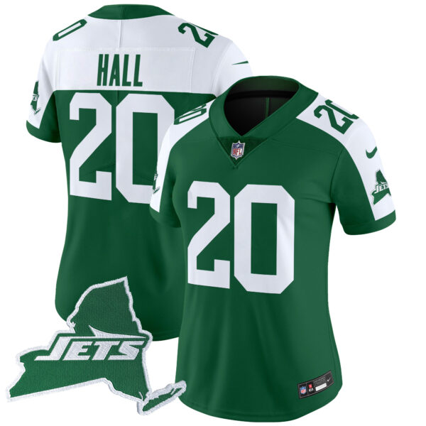 Women's New York Jets Home Patch Vapor Legacy Limited Jersey - All Stitched - Image 10