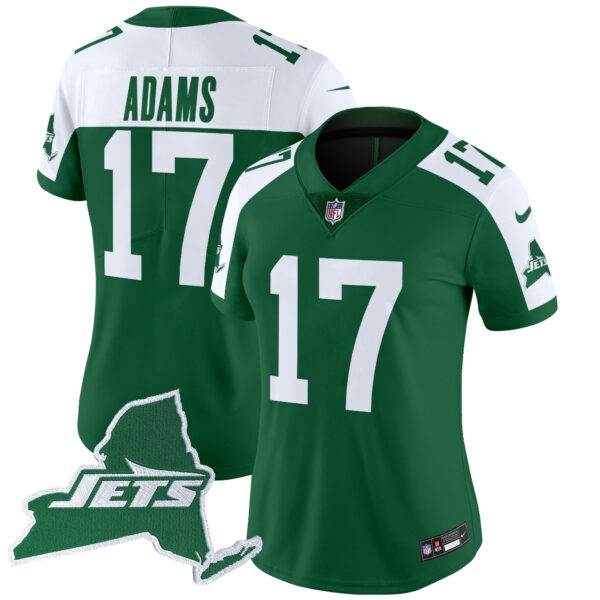 Women's New York Jets Home Patch Vapor Legacy Limited Jersey - All Stitched - Image 9