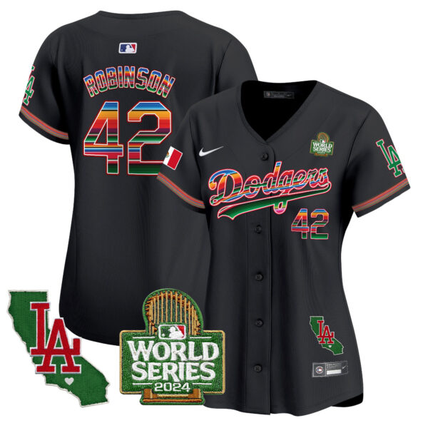 Women's Dodgers Mexico 2024 World Series Vapor Premier Limited Jersey V2 - All Stitched - Image 21
