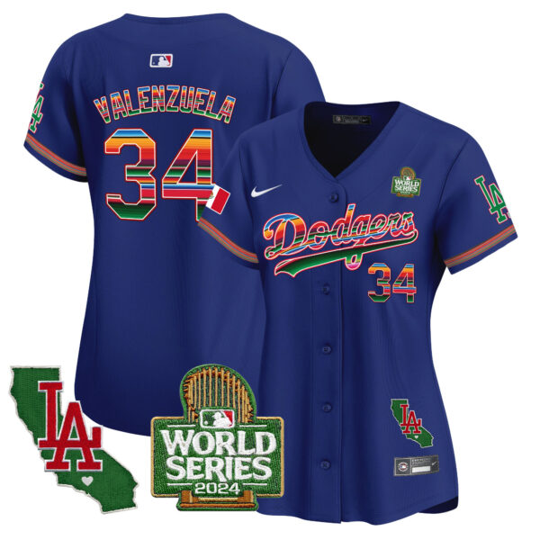 Women's Dodgers Mexico 2024 World Series Vapor Premier Limited Jersey V2 - All Stitched - Image 10
