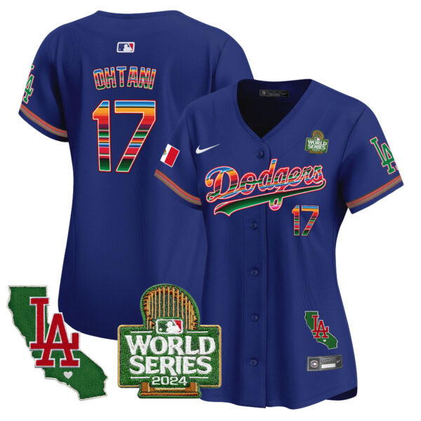 Women's Dodgers Mexico 2024 World Series Vapor Premier Limited Jersey V2 - All Stitched - Image 11