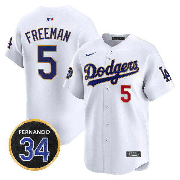 Men's Dodgers Fernando Valenzuela Memorial Patch Vapor Premier Limited Jersey - All Stitched - Image 23