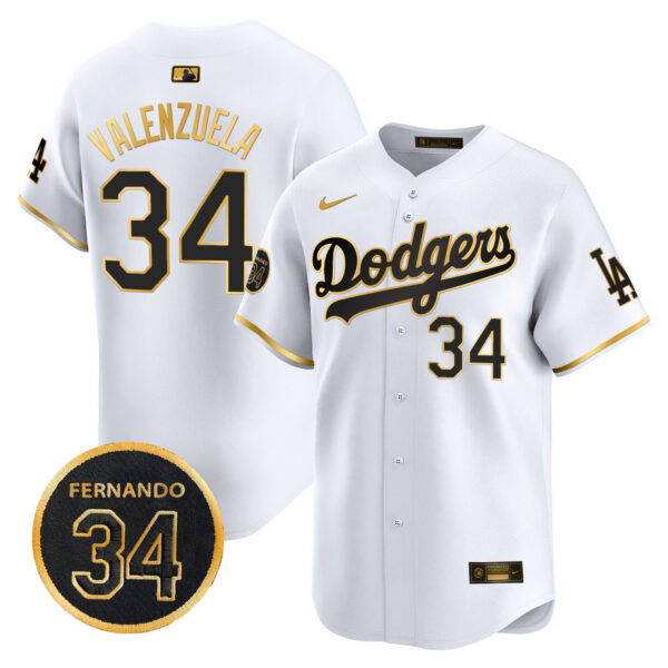 Men's Dodgers Fernando Valenzuela Memorial Patch Vapor Premier Limited Jersey - All Stitched - Image 11
