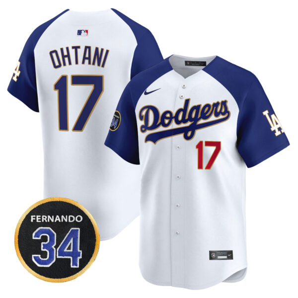 Men's Dodgers Fernando Valenzuela Memorial Patch Vapor Premier Limited Jersey - All Stitched - Image 42