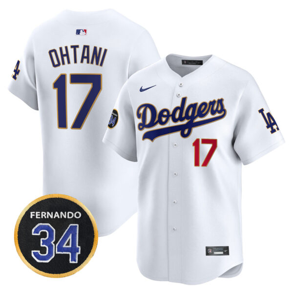 Men's Dodgers Fernando Valenzuela Memorial Patch Vapor Premier Limited Jersey - All Stitched - Image 22