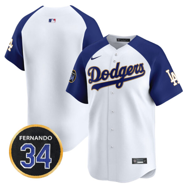Men's Dodgers Fernando Valenzuela Memorial Patch Vapor Premier Limited Jersey - All Stitched - Image 50