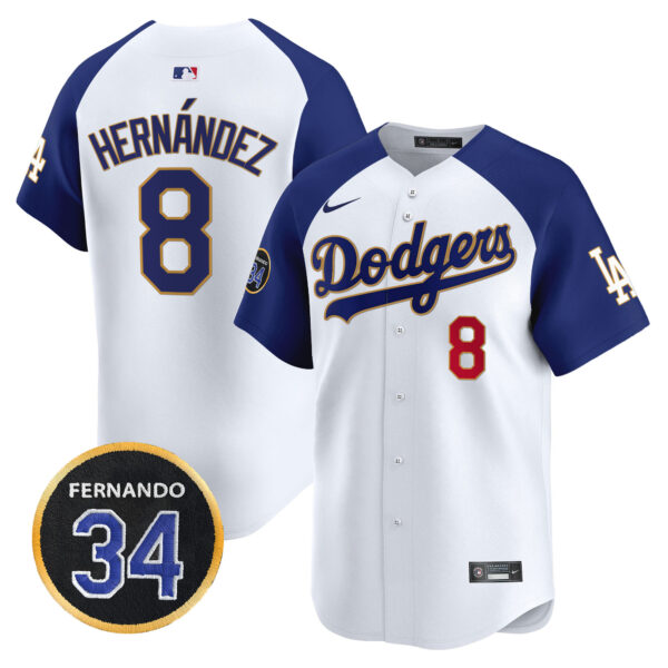 Men's Dodgers Fernando Valenzuela Memorial Patch Vapor Premier Limited Jersey - All Stitched - Image 47