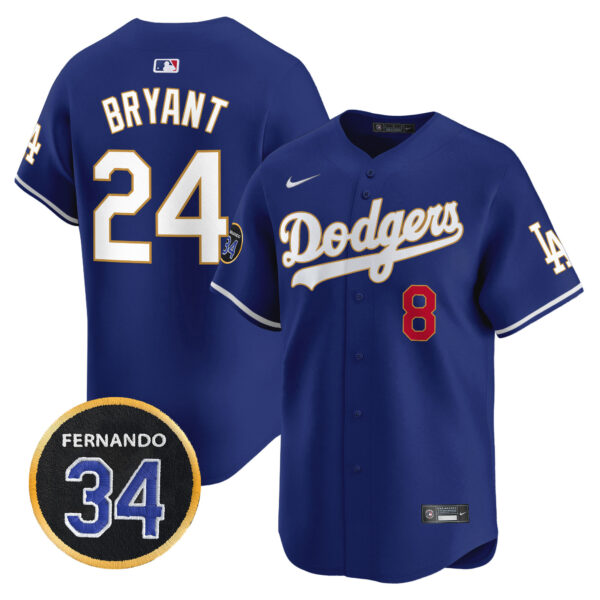 Men's Dodgers Fernando Valenzuela Memorial Patch Vapor Premier Limited Jersey - All Stitched - Image 35