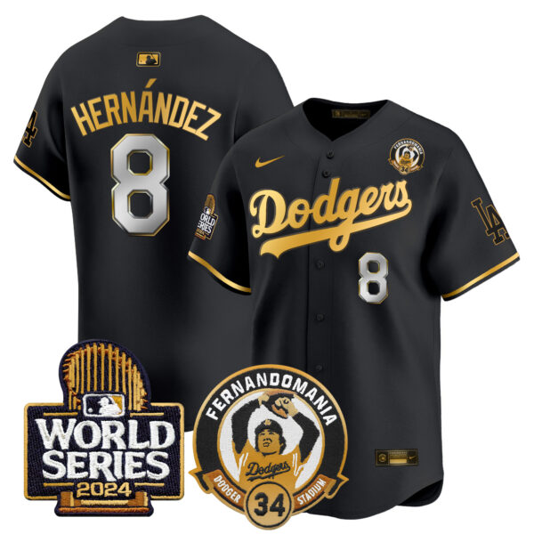 Men's Dodgers Fernando Valenzuela & 2024 World Series Patch Vapor Premier Limited Jersey - All Stitched - Image 7