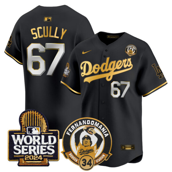 Men's Dodgers Fernando Valenzuela & 2024 World Series Patch Vapor Premier Limited Jersey - All Stitched - Image 6
