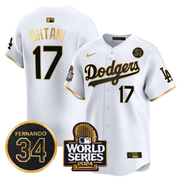 Men's Dodgers Fernando Valenzuela & 2024 World Series Patch Vapor Premier Limited Jersey V2 - All Stitched - Image 52