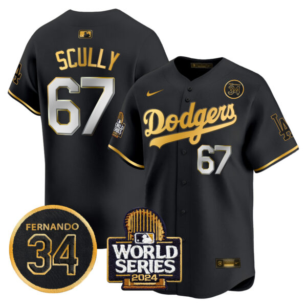 Men's Dodgers Fernando Valenzuela & 2024 World Series Patch Vapor Premier Limited Jersey V2 - All Stitched - Image 46