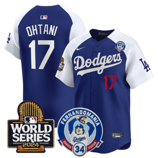 Men's Dodgers Fernando Valenzuela & 2024 World Series Patch Vapor Premier Limited Jersey V3 - All Stitched - Image 32