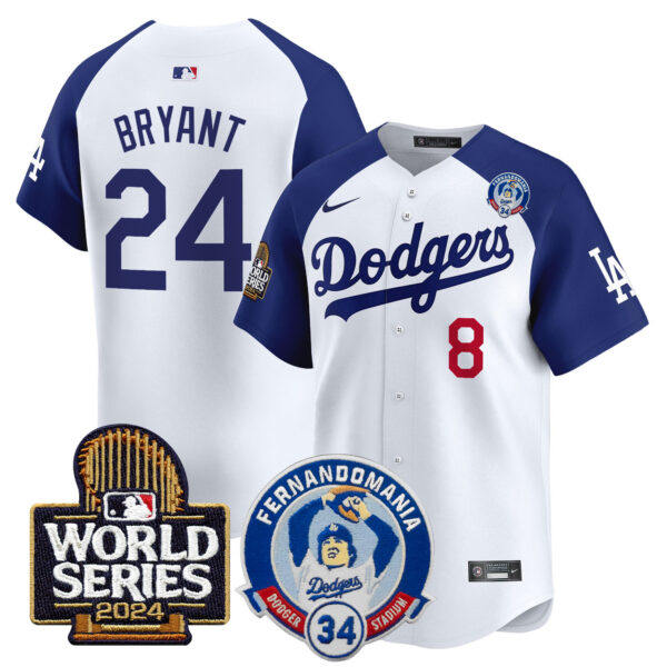 Men's Dodgers Fernando Valenzuela & 2024 World Series Patch Vapor Premier Limited Jersey V3 - All Stitched - Image 25