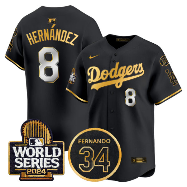Men's Dodgers Fernando Memorial & 2024 World Series Patch Vapor Premier Limited Jersey - All Stitched - Image 7