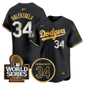 Men's Dodgers Fernando Memorial & 2024 World Series Patch Vapor Premier Limited Jersey - All Stitched