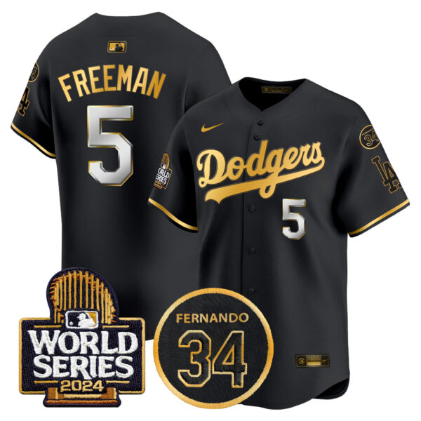 Men's Dodgers Fernando Memorial & 2024 World Series Patch Vapor Premier Limited Jersey - All Stitched - Image 3