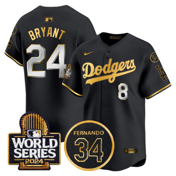 Men's Dodgers Fernando Memorial & 2024 World Series Patch Vapor Premier Limited Jersey - All Stitched - Image 5
