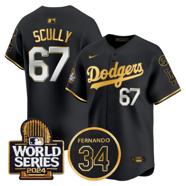Men's Dodgers Fernando Memorial & 2024 World Series Patch Vapor Premier Limited Jersey - All Stitched - Image 6
