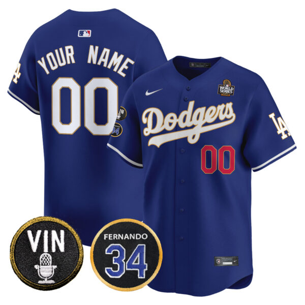 Dodgers 2024 World Series Gold Trim Vapor Premier Limited Custom Jersey V3 - All Stitched - Image 4