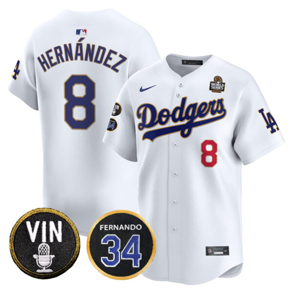 Men's Dodgers 2024 World Series Gold Trim Vapor Premier Limited Jersey V3 - All Stitched - Image 27